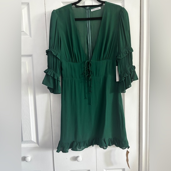 Reformation Plunge Neck Mini Dress - Picture 5 of 5